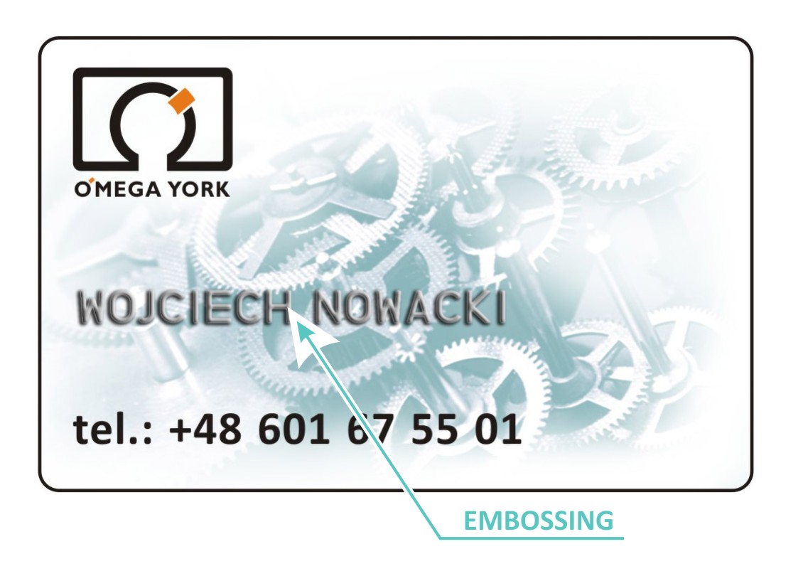 Embossing przykładowa karta